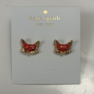 Kate Spade Red and Gold Fox Stud Earrings